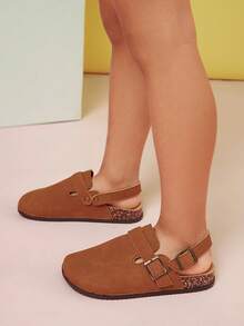 Mini mi Giày Clogs đế bần hở mũi, có khóa kép, màu rám nắng dành cho trẻ em bán chạy nhất - Không lỗi thời và thoải mái. - Màu Tím - Xem 2