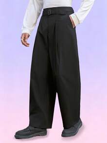 FeverCity Quần ống rộng màu trơn thường ngày cho nam - màu đen - Xem 4