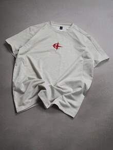 STYNVO Beige Men's Casual Short Sleeve Round Neck T-Shirt In Knitted Fabric With Regular Length And Tropical Pattern - Beige - View 1