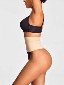 Thắt lưng cài nút phía trước màu trơn cho nữ - Màu be - Xem 2