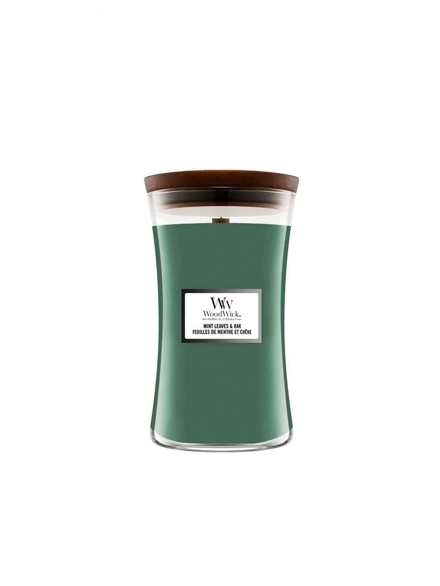 WoodWick Mint Leaves & Oak Large Hourglass Candle 610 G - Mint Leaves & Oak - View 1
