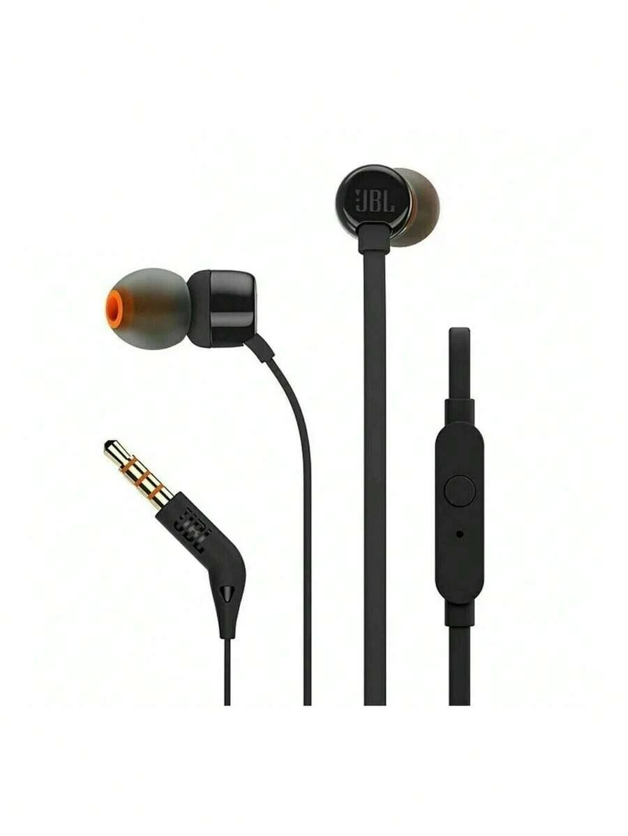 JBL Tune 110 In-Ear Headphones, Pure Bass Sound, Built-In Microphone,  Comfortable Fit, Black - 黑色 - 查看 1