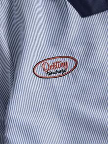 PAVTROS 男士休闲条纹字母刺绣拉链衬衫，秋季款 - 彩色 - 查看 2