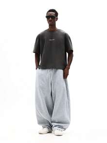 SUMWON 优质重磅基础款短款圆领短袖T恤，背面印有文字