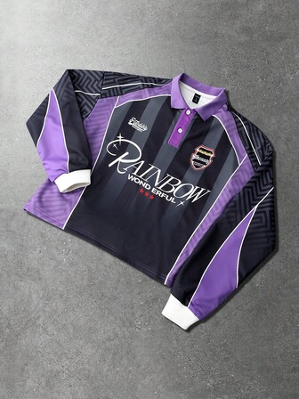 Street Life Polo à manches longues décontracté à demi-zip pour hommes, mode et polyvalent, streetwear