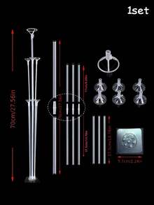 Balloon Arch Stand Kits, Include Table Balloon Stand & Self-Adhesive Base, Balloon Column Stand, Balloon Accessories, For Birthday Party, Wedding Anniversary (Balloons Not Included) - White - View 9