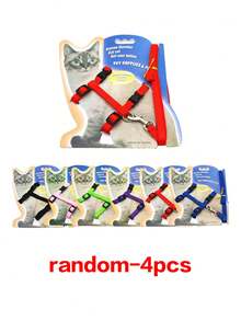 1pc Cat Harness And Leash, H-Style Cat Walk Strap Chest Collar For Pet Cat - Multicolor - View 17