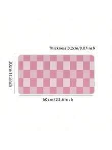 1pc Large Gaming Mouse Pad Featuring Pink Gingham Checkered Pattern Mouse Pad, Non-Sliding, Washable Keyboard Table Pad For Office And Study Accessories. - Multicolor - View 4