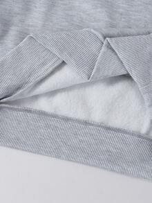 SHEIN Explorewe Boys' Casual College Style Patchwork Fleece Hoodie Set, Suitable For Daily Wear, Back To School, Campus, Autumn/Winter - Multicolor - View 8