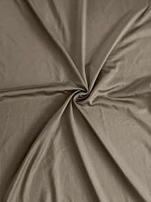 SHEIN SXY Váy chữ A lưng thun màu trơn cỡ lớn cho nữ, thường ngày, thu/đông - Màu nâu Sô-cô-la - Xem 6