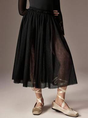 SHEIN تنورة توتو ذات لون واحد للفتيات المراهقات للرقص الباليه والتمارين الرياضية، تصميم عصري مناسب لجميع الفصول