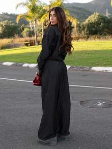 Hitanina Combinaisons en jean à manches longues avec poches boutons, style décontracté mode pour femmes