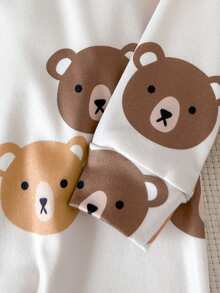 Baby Pajama Set Snug Fit Baby Boy Tight Zipper Cute Brown Bear Print 2-Pack,