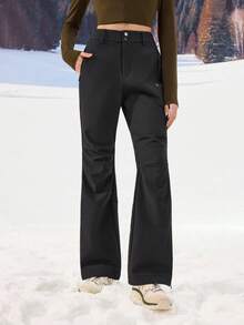 OutZeal 女士防水保暖内衬可调节束带喇叭黑色户外裤 秋冬季露营徒步 - 黑色 - 查看 12