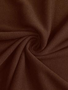 SHEIN Elegant Solid Color Fitted Maternity Dress For Commuting - Brown - View 7