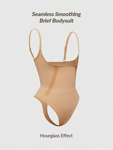 SHAPORA Seamless Thong Bodysuit Body Shaper Bust& Butt Lifter-Tummy Waist Thigh Control - Apricot - View 6