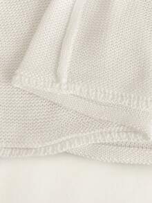 Franclia Women's Plain Round Neck Sweater Vest - White - View 6