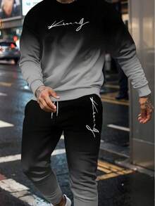 Sudaderas con capucha para hombre, trajes para hombre, conjuntos de sudaderas con capucha y manga larga para hombre. - Gris - Ver 3