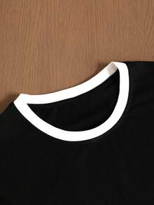 TOKVUE Men's Contrast Trim Round Neck Short Sleeve Simple T-Shirt, Casual Everyday Wear - Multicolor - View 4