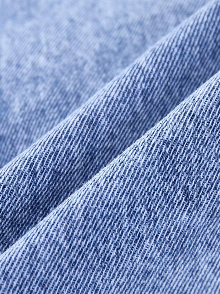 Sparklyn Calça Jeans Reta Larga com Vários Bolsos, Estilo Y2K para Meninas Pré-Adolescentes, Lavagem Clara, Tecido Macio e Confortável, Versátil, Calça Jeans Adequada para Uso Externo, Festivais, Festas, Novo Lançamento Sazonal - Lavagem Média - Visão 6