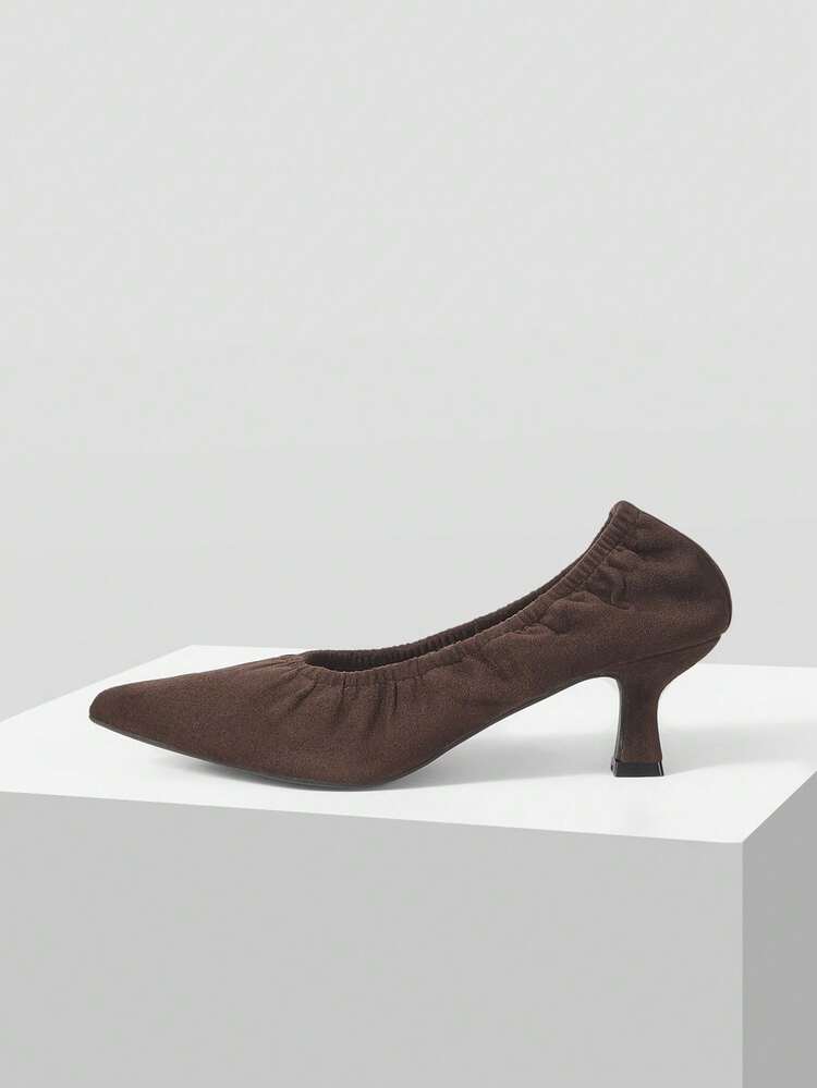 TACONES DE PUNTA FINA DE ANTE PARA MUJER