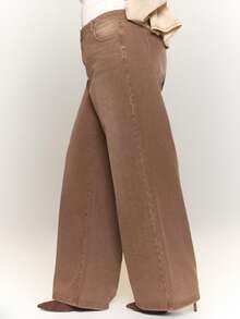 MUSERA Jeans de mezclilla holgados de tiro bajo lavados, estilo casual y chic para primavera, verano, conciertos, festivales, vuelta al cole, oficina y trabajo - Marrón - Ver 3