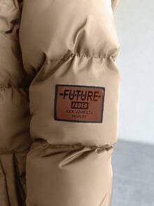 EURMUSE Premium Quality, Keep Warming, Label At Sleeve, Long Line Puffer Wintercoat - Mocha Brown - View 3