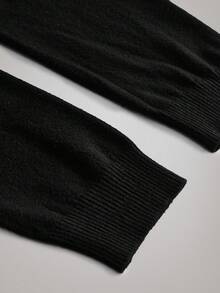 Officeau Pull fin tricoté pour hommes, col montant style minimaliste casual, tenue de bureau/décontractée, automne/hiver - Noir - Voir 5