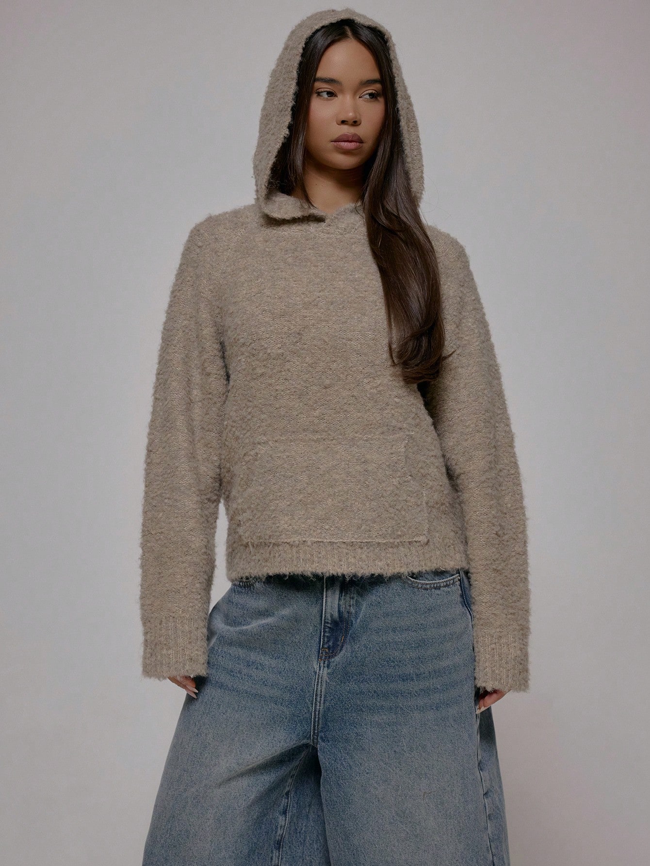 Fluffy Knit Hoodie