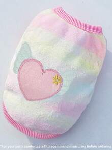 Cartoon Plush Warm Pet Clothes For Teacup Dogs, Puppies, Cats, Teddy, Pink Vest - Multicolor - View 3