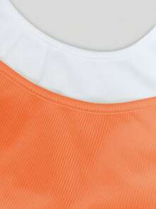 Resyla Áo hai dây cổ yếm tối giản màu trơn dành cho nữ - trái cam - Xem 3