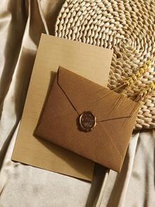 1 Set/10 Sets Deluxe Linen Envelope And Letter Set With Wax Seal - Perfect For DIY Gifts, Wedding Invitations And Office Use - Multicolor - View 11