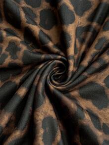 SHEIN Spring Fall ,Autumn ,Maternity Casual Woman, Fall ,Autumn ,Pregnant Women's Casual Chic Leopard Print Overlap Off Shoulder Fitted Long Sleeve T-Shirt, Spring/Autumn Leopard Print Top Cheetah Print Tops Women's Long Sleeve Top Maternity Long Sleeve Top - Brown - View 8