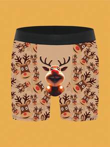 1pc Men's Christmas Element Boxer Briefs - Multicolor - View 1