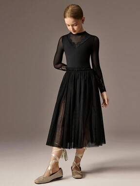 SHEIN تنورة توتو ذات لون واحد للفتيات المراهقات للرقص الباليه والتمارين الرياضية، تصميم عصري مناسب لجميع الفصول