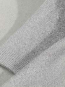 SHEIN Franclia Vestido de suéter de punto largo con cuello redondo, botones y cinturón para mujer - Gris - Ver 5