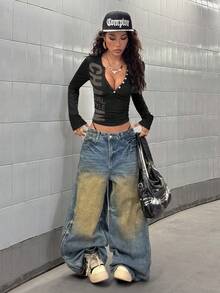 StreetHx Women's Fashionable Casual Sports Navy Blue Printed Sweatshirt - Multicolor - View 5