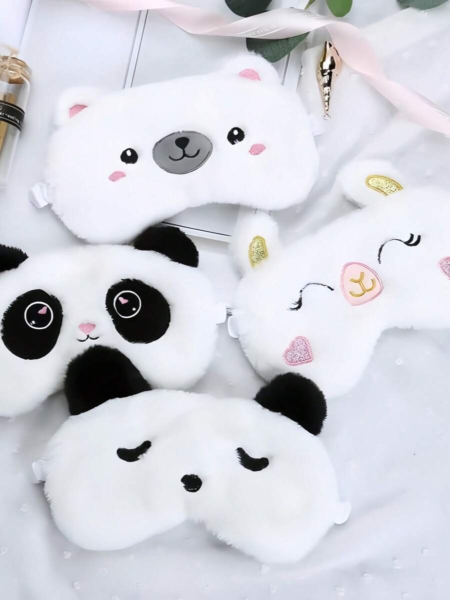 1个可爱熊猫睡眠眼罩 - 柔软蓬松的毛绒眼罩，男女通用，趣味动物眼罩，适合夜间小憩、旅行、办公、冥想 - 透气眼罩，适合儿童、女孩、男孩、成人，居家、卧室、学校等场合使用 - 彩色 - 查看 1