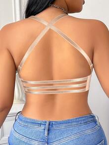 DesireSculpt Plus Size Strapless Bra With Underwire, Pushup And Removable Straps For Multiple Wearing Ways, Seamless Backless Bra Clear Bra Straps - Beige - View 2
