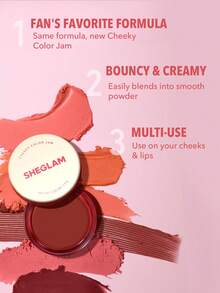 SHEGLAM Cheeky Color Jam- Sunset 6 Shades Multi-Use Cream Blush Lip Cream Matte Highly Pigmented Natural Blush Powder Face Makeup Brand Beauty Makeup Face Paint Cosmetic For Women Girls Perfect For Winter Spring Ideal For Y2K Fancy Fashion Suitable For Birthday Gift Party Ready Best Color - Scarlet Sunset - View 3