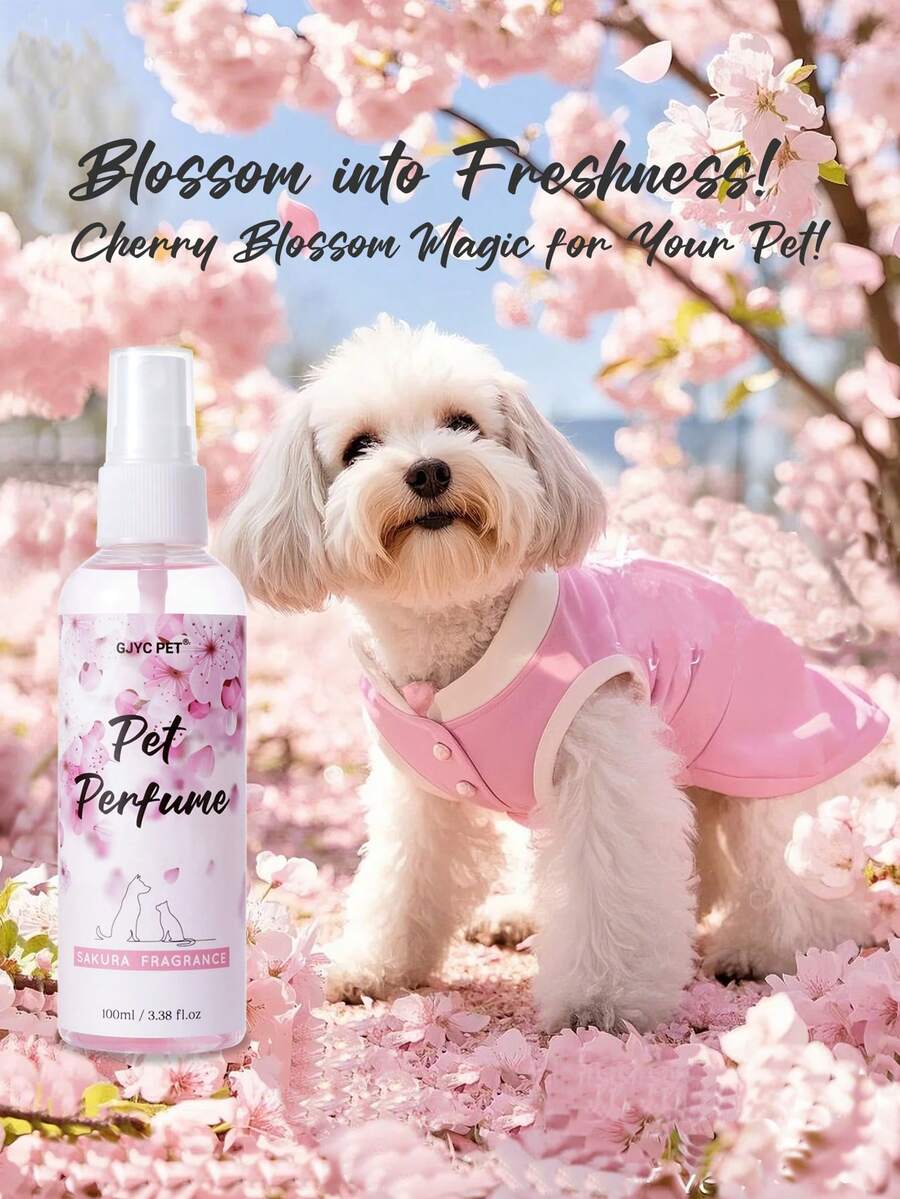 PETSIN 樱花宠物香水，适用于犬猫 - 3.38 液体盎司花香喷雾，持久留香，清新毛发，适合日常护理。 - 櫻花 - 查看 1
