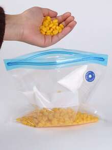 5 件/1 件可重复使用的真空食品储存袋，配有手动泵、密封夹，设计便携式便利店、美食场所，适用于餐厅和厨房，帮助您享用更新鲜的食物。 - 透明 - 查看 4