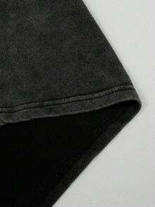 Manfinity CasualCool Men's Solid Color Round Neck Casual Short Sleeve T-Shirt Men Cotton Tshirts Washed T Shirt Men Men T Shirt Mens Athletic Shirt Cut Off Sleeve T Shirt Men Old Money,Daily Leisure, Weekend Trips, Outdoor Activities, Travel Expeditions, Relaxed Work Environments Or Semi-Formal Occasions, Boyfriend/Husband Gift, Anniversary /Birthday Gift Party Christmas New Years Streetwear - Black - View 7