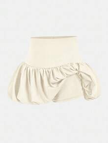 Coolane Kids Tween Girls Winter Basic Knit Stretchy Comfortable Black Bubble Skirts,Christmas ,Summer,New Year ,Elegant, Navy White Skirt Girls, Y2k Skirt, Tennis Skirt, Ruffle Skirt - Apricot - View 4