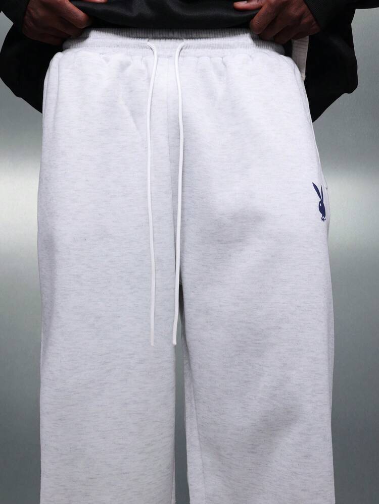 PLAYBOY X SUMWON Relaxed Fit Drawstring Sweatpants With Bunny Logo Embroidered Waistband For Casual Comfort And Lounging Style