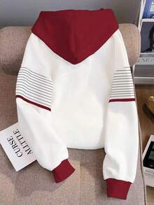 Resyla Women's Heart & Stripe Print Long Sleeve Casual Sweatshirt, Autumn/Winter