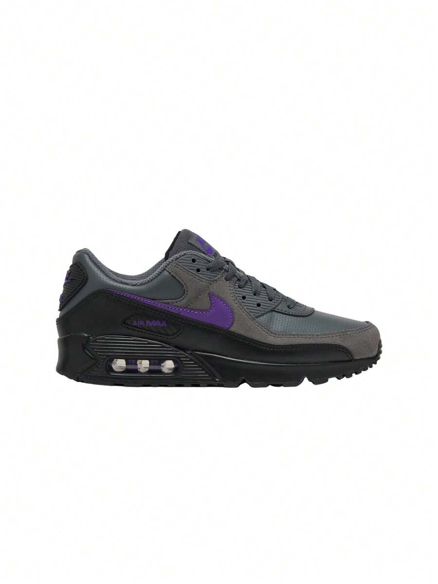 Nike Air Max 90 Men's Shoes Iron Grey/Black/White/Wild Grape IF0670 - 鐵灰色/黑/白/野葡萄色 - 查看 1