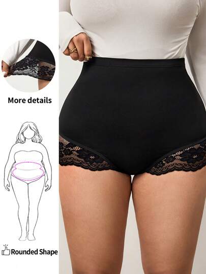 Enliva Quần legging cạp cao phối ren vá co giãn ôm sát dành cho nữ cỡ lớn/2026/Năm mới