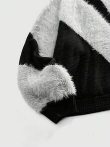 ROMWE MEN 男士不规则纹理针织开衫 - 黑色 - 查看 4