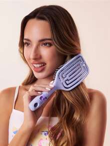 My Little Pony X SHEIN 女士镂空按摩梳，罗纹梳，丰盈顺发梳，女士长发按摩梳，镂空设计，家用，干湿两用造型梳，美发工具，美发产品，理发沙龙美容美发配件，暮光闪闪，紫色 - 淡紫色 - 查看 10